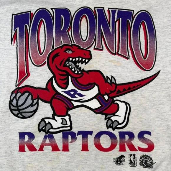 Toronto Raptors Sweatshirt Mens XL Grey Vintage 90s Ravens Athletic NBA Crewneck - Picture 2 of 15